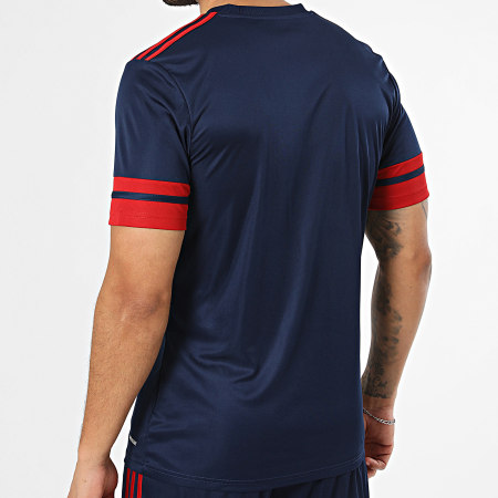 Adidas Sportswear - Ensemble Tee Shirt Et Short Jogging Squa 25 JG5833 JH3408 Bleu Marine Rouge