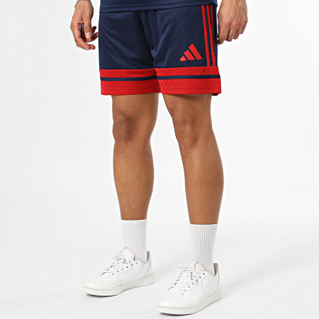 Adidas Sportswear - Ensemble Tee Shirt Et Short Jogging Squa 25 JG5833 JH3408 Bleu Marine Rouge