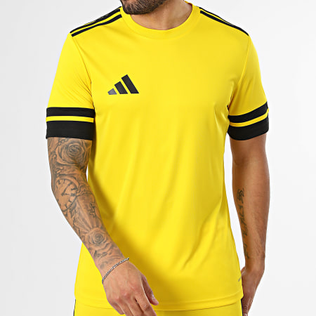 Adidas Sportswear - Ensemble Tee Shirt Et Short Jogging Squa 25 JG5831 JH3403 Jaune Noir