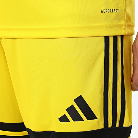 Adidas Sportswear - Ensemble Tee Shirt Et Short Jogging Squa 25 JG5831 JH3403 Jaune Noir