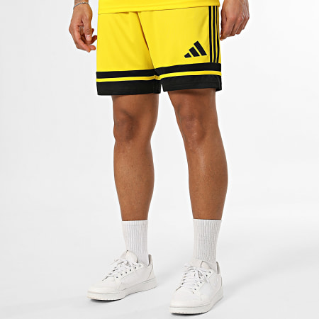 Adidas Sportswear - Ensemble Tee Shirt Et Short Jogging Squa 25 JG5831 JH3403 Jaune Noir