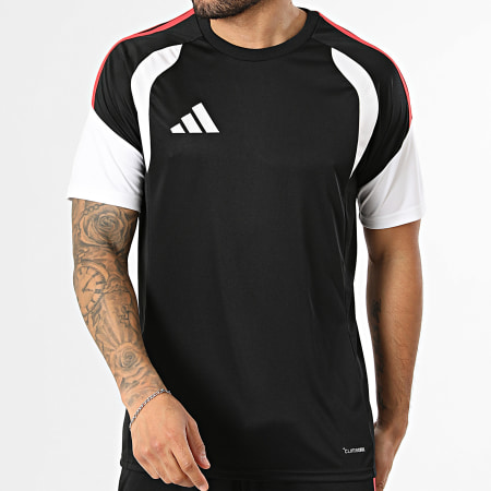 Adidas Sportswear - Ensemble Tee Shirt Et Short Jogging A Bandes Tiro 26 KB1357 KA8776 Noir Rouge Blanc