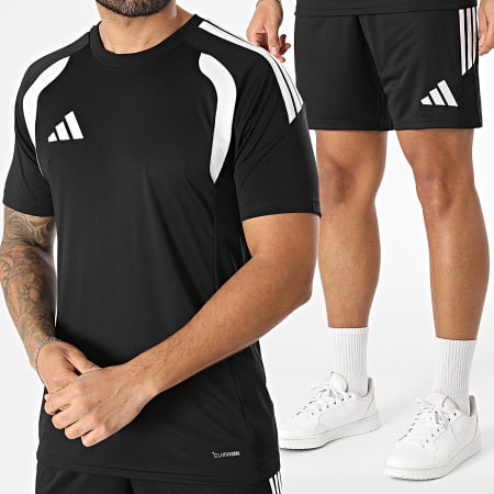 Adidas Sportswear - Ensemble Tee Shirt Et Short Jogging A Bandes Tiro 26 KB1348 KA8773 Noir Blanc