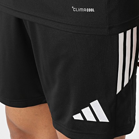 Adidas Sportswear - Ensemble Tee Shirt Et Short Jogging A Bandes Tiro 26 KB1348 KA8773 Noir Blanc