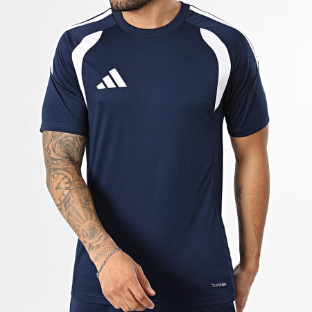 Adidas Sportswear - Ensemble Tee Shirt Et Short Jogging A Bandes Tiro 26 KB1360 KA8790 Bleu Marine Blanc