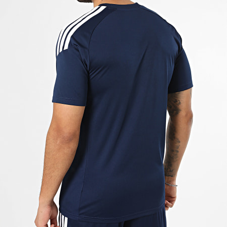 Adidas Sportswear - Ensemble Tee Shirt Et Short Jogging A Bandes Tiro 26 KB1360 KA8790 Bleu Marine Blanc
