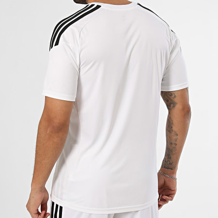 Adidas Sportswear - Ensemble Tee Shirt Et Short Jogging A Bandes Tiro 26 KB1352 KA8775 Blanc Noir