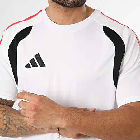 Adidas Sportswear - Ensemble Tee Shirt Et Short Jogging A Bandes Tiro 26 KR0367 KR0365 Blanc Noir Rouge