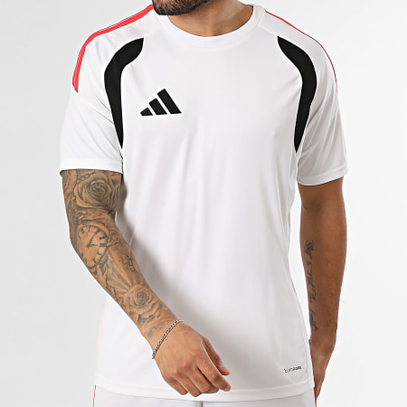 Adidas Sportswear - Ensemble Tee Shirt Et Short Jogging A Bandes Tiro 26 KR0367 KR0365 Blanc Noir Rouge
