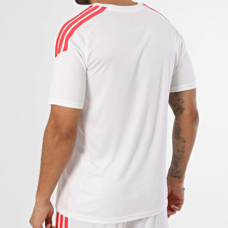 Adidas Sportswear - Ensemble Tee Shirt Et Short Jogging A Bandes Tiro 26 KR0367 KR0365 Blanc Noir Rouge