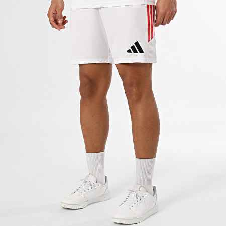 Adidas Sportswear - Ensemble Tee Shirt Et Short Jogging A Bandes Tiro 26 KR0367 KR0365 Blanc Noir Rouge