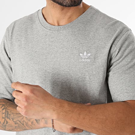 Adidas Originals - Ensemble Tee Shirt Et Short Jogging Trefoil Essential JY6267 JW8624 Gris Chiné
