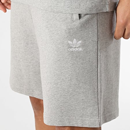 Adidas Originals - Ensemble Tee Shirt Et Short Jogging Trefoil Essential JY6267 JW8624 Gris Chiné