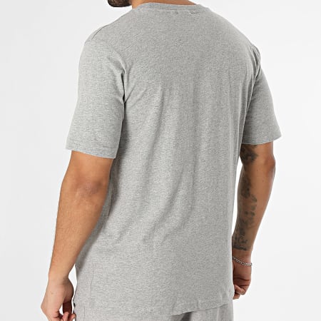 Adidas Originals - Ensemble Tee Shirt Et Short Jogging Trefoil Essential JY6267 JW8624 Gris Chiné