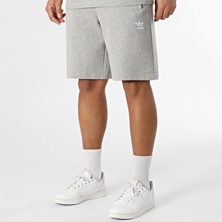 Adidas Originals - Ensemble Tee Shirt Et Short Jogging Trefoil Essential JY6267 JW8624 Gris Chiné