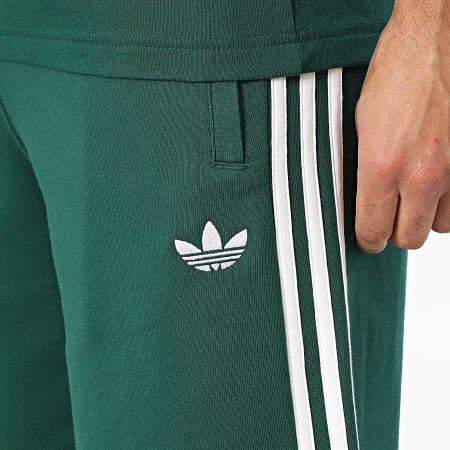 Adidas Originals - Ensemble Tee Shirt Et Short Jogging A Bandes 3 Stripes Ringer KF0415-KE3563 Vert Blanc