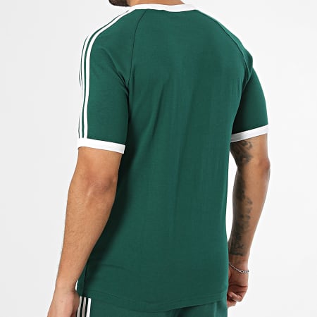 Adidas Originals - Ensemble Tee Shirt Et Short Jogging A Bandes 3 Stripes Ringer KF0415-KE3563 Vert Blanc
