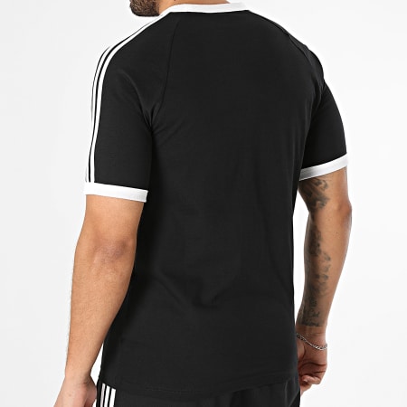 Adidas Originals - Ensemble Tee Shirt Et Short Jogging A Bandes 3 Stripes Ringer KF0417 KE3566 Noir