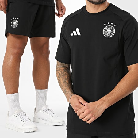 Adidas Sportswear - Ensemble Tee Shirt Et Short Jogging Foot Allemagne JZ9330 JZ9329 Noir