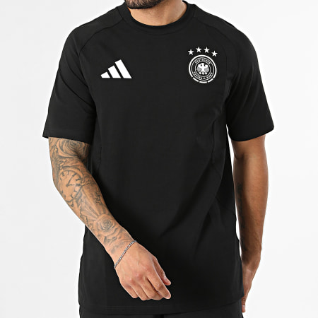 Adidas Sportswear - Ensemble Tee Shirt Et Short Jogging Foot Allemagne JZ9330 JZ9329 Noir