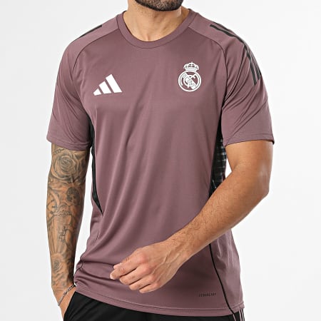 Adidas Sportswear - Ensemble Maillot De Foot Et Short Jogging A Bandes Real Madrid JZ9009 JZ9013 Violet Noir