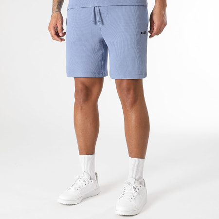 BOSS - Ensemble Tee Shirt Et Short Jogging Waffle 50535891 50535884 Bleu Clair