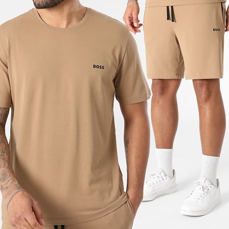 BOSS - Ensemble Tee Shirt Et Short Jogging Mix And Match 50515312 50515314 Camel