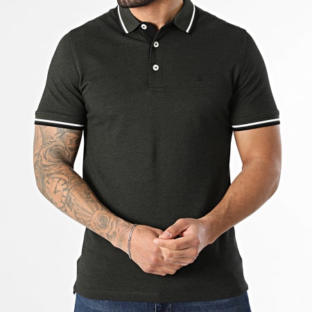 Jack And Jones - Lot De 2 Polos Manches Courtes Paulos Bleu Marine Vert Kaki Chiné