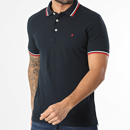 Jack And Jones - Lot De 2 Polos Manches Courtes Paulos Bleu Marine Vert Kaki Chiné