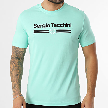 Sergio Tacchini - T-Shirt Marchio 41200 Turchese Nero
