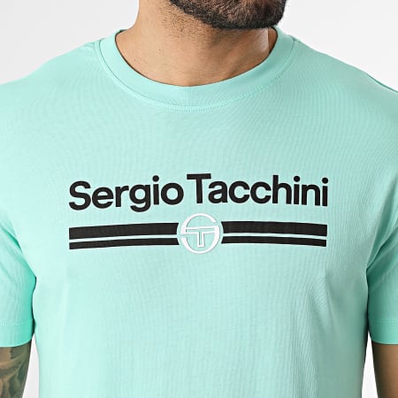Sergio Tacchini - T-Shirt Marchio 41200 Turchese Nero