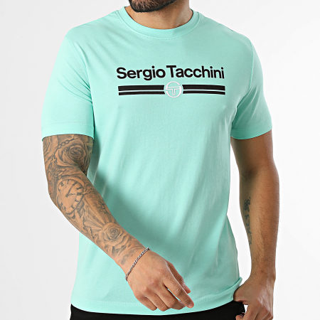 Sergio Tacchini - T-Shirt Marchio 41200 Turchese Nero