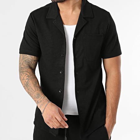 Classic Series - Ensemble Chemise Manches Courtes Et Pantalon Texturé 436 Noir