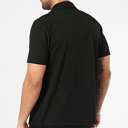 Classic Series - Ensemble Chemise Manches Courtes Et Pantalon Texturé 436 Noir