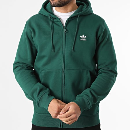 Adidas Originals - Sweat Zippé Capuche Essential KD1321 Vert Foncé