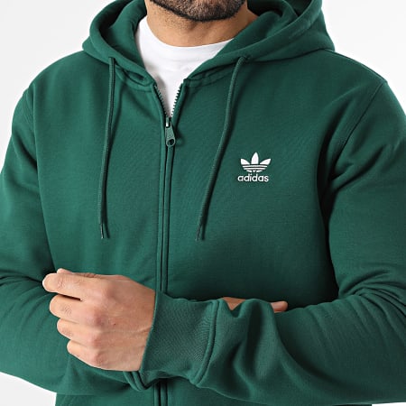 Adidas Originals - Sweat Zippé Capuche Essential KD1321 Vert Foncé