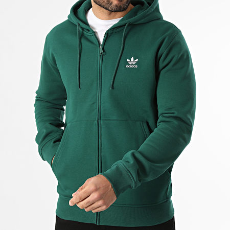 Adidas Originals - Sweat Zippé Capuche Essential KD1321 Vert Foncé