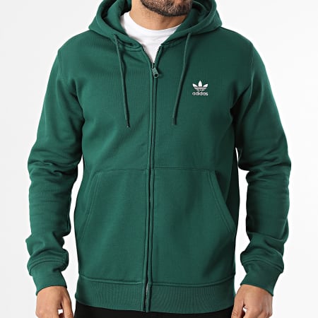 Adidas Originals - Sweat Zippé Capuche Essential KD1321 Vert Foncé