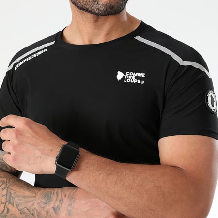 Comme Des Loups - T-Shirt Compressor Preto Reflexivo