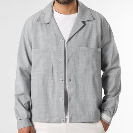 Lacoste - SovraCamicia Logo Ricamato Coccodrillo Ton Sur Ton Grigio Mélange