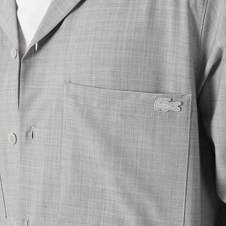 Lacoste - SovraCamicia Logo Ricamato Coccodrillo Ton Sur Ton Grigio Mélange
