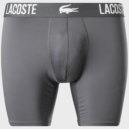 Lacoste - Lot De 3 Boxers Classic Noir Gris Blanc Vert