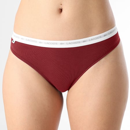 Lacoste - Set van 3 Strings Dames Classic Bordeaux Wit Beige