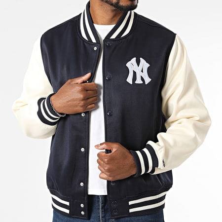 New Era - Veste Teddy NY New York Yankees 60771507 Bleu Marine Beige