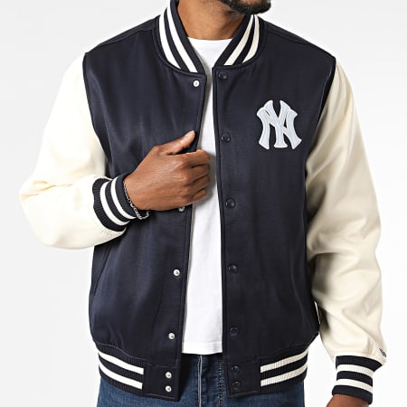 New Era - Veste Teddy NY New York Yankees 60771507 Bleu Marine Beige