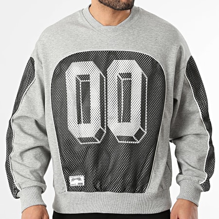 Uniplay - Sudadera Cuello Redondo 222 Gris Jaspeado Negro