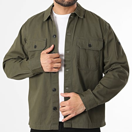 Jack And Jones - Camicia Overshirt Ben Classic Fusion Badge Verde Kaki