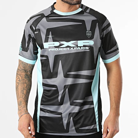PXP - Maillot Jersey 2610308 Gris Noir Bleu Clair