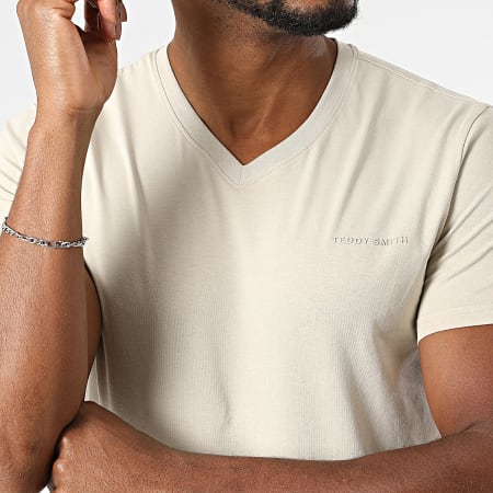 Teddy Smith - T-Shirts V-hals Tawax 11016800D Beige