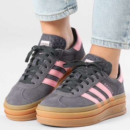 Adidas Originals - Zapatillas Mujer Gazelle Bold J IH6459 Aurora Onix Rosa Felicidad Carbono